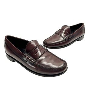 Florsheim Imperial Penny Loafer Dress Shoes Men Size 9 D Burgundy Leather